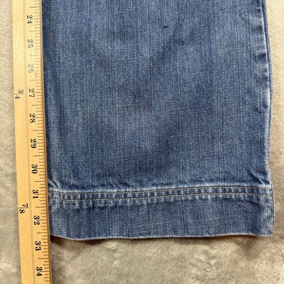 Eddie Bauer Jeans Women's 6L Blue Cotton Denim Mid Rise Wide Leg Casual School - Picture 7 of 11